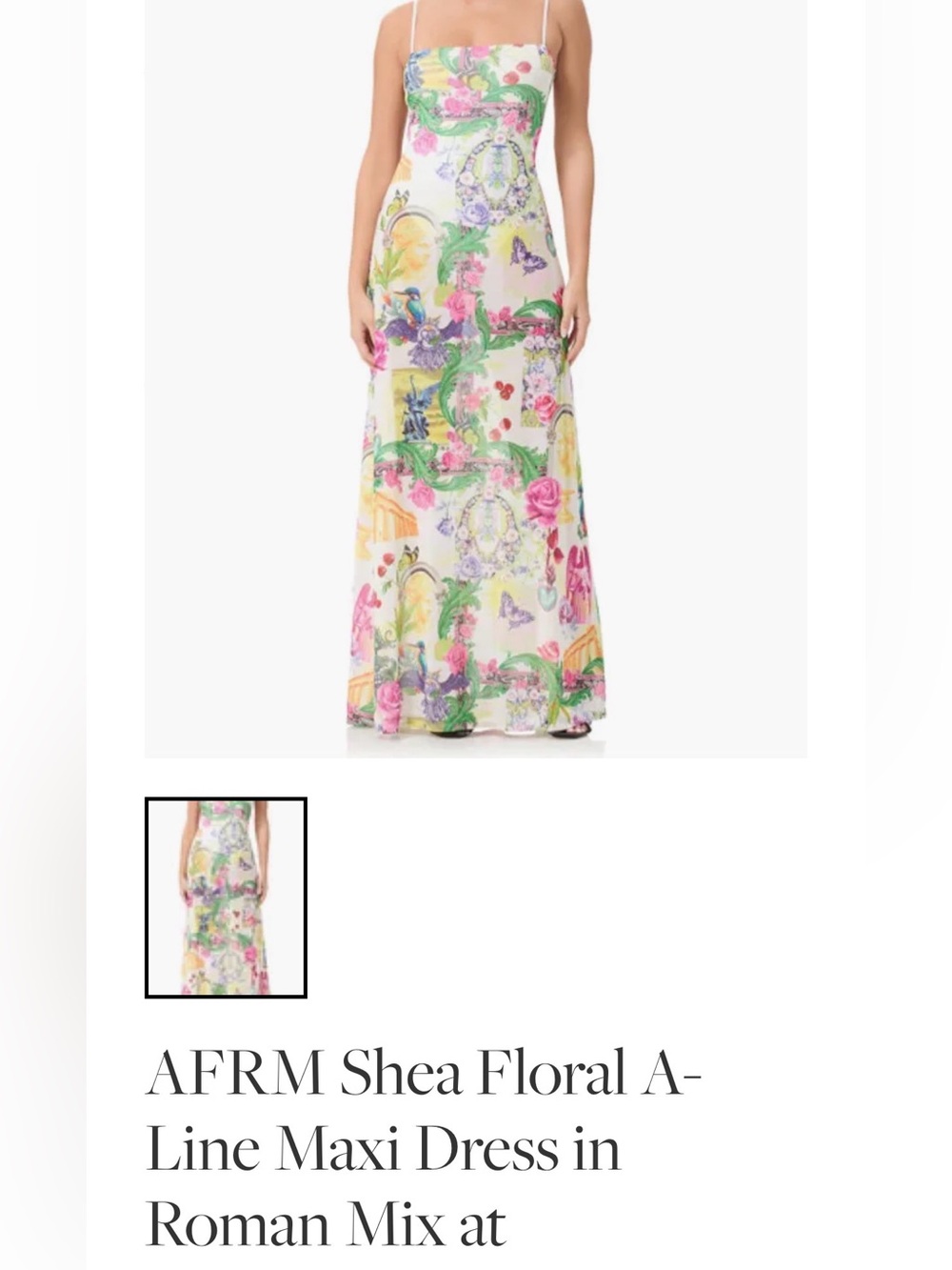 AFRM Floral Maxi Dress - Pink, Green, Yellow